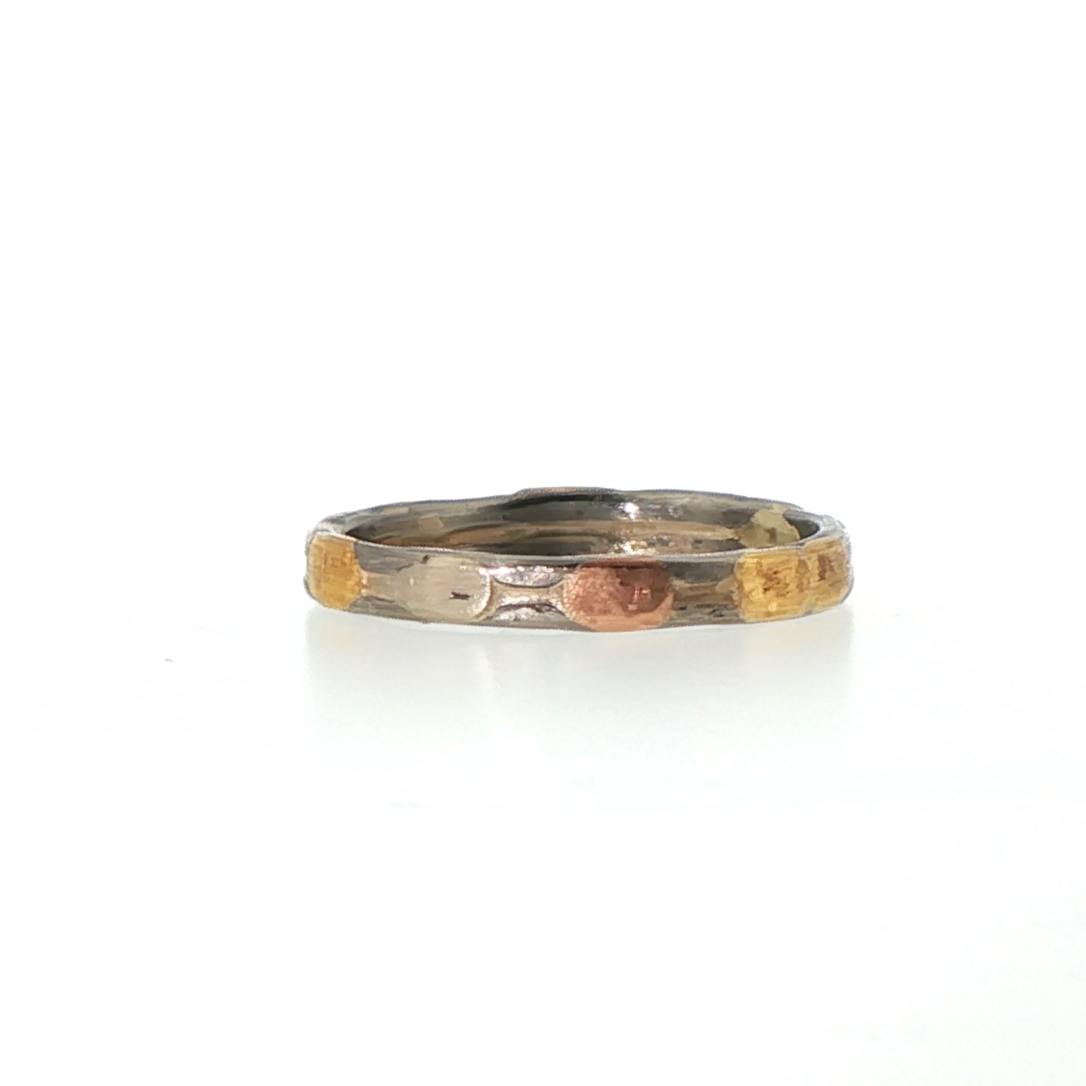 Palladium and Gold Skinny Seamed Band - Image 3