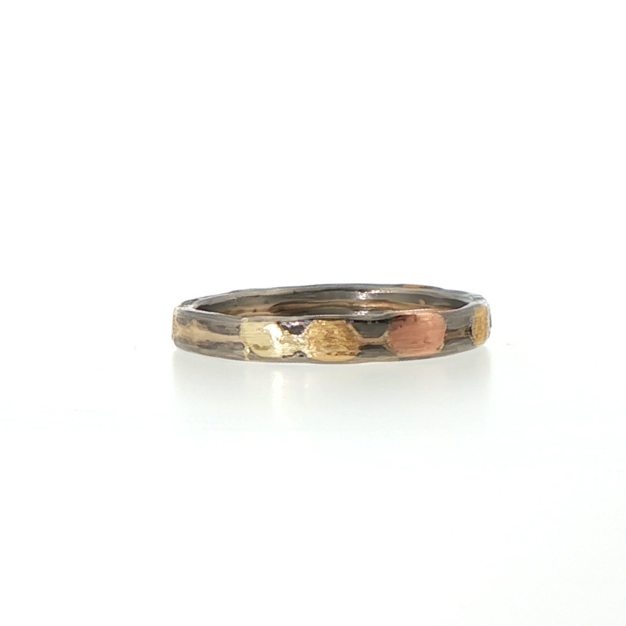 Palladium and Gold Skinny Seamed Band - Image 4