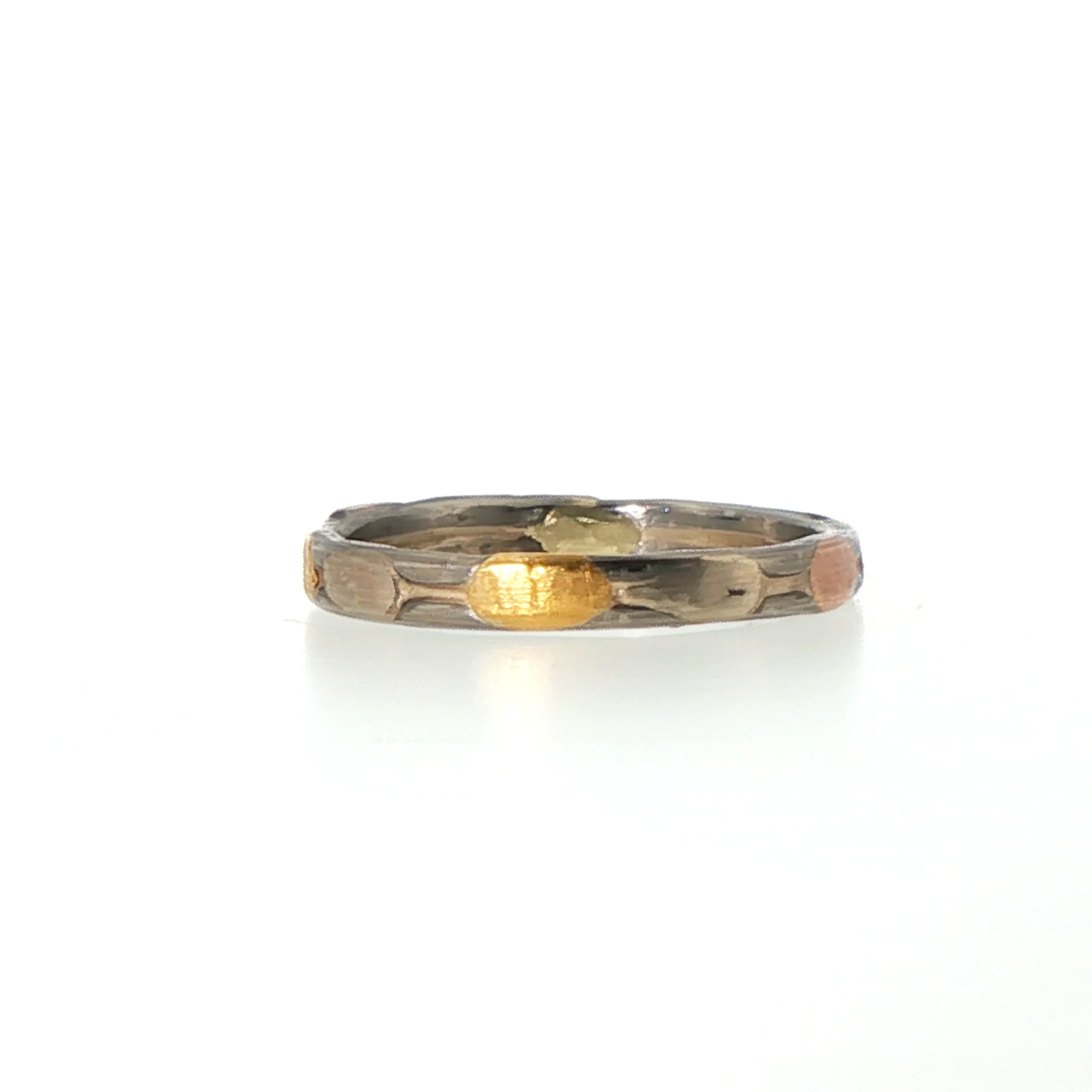 Palladium and Gold Skinny Seamed Band - Image 5