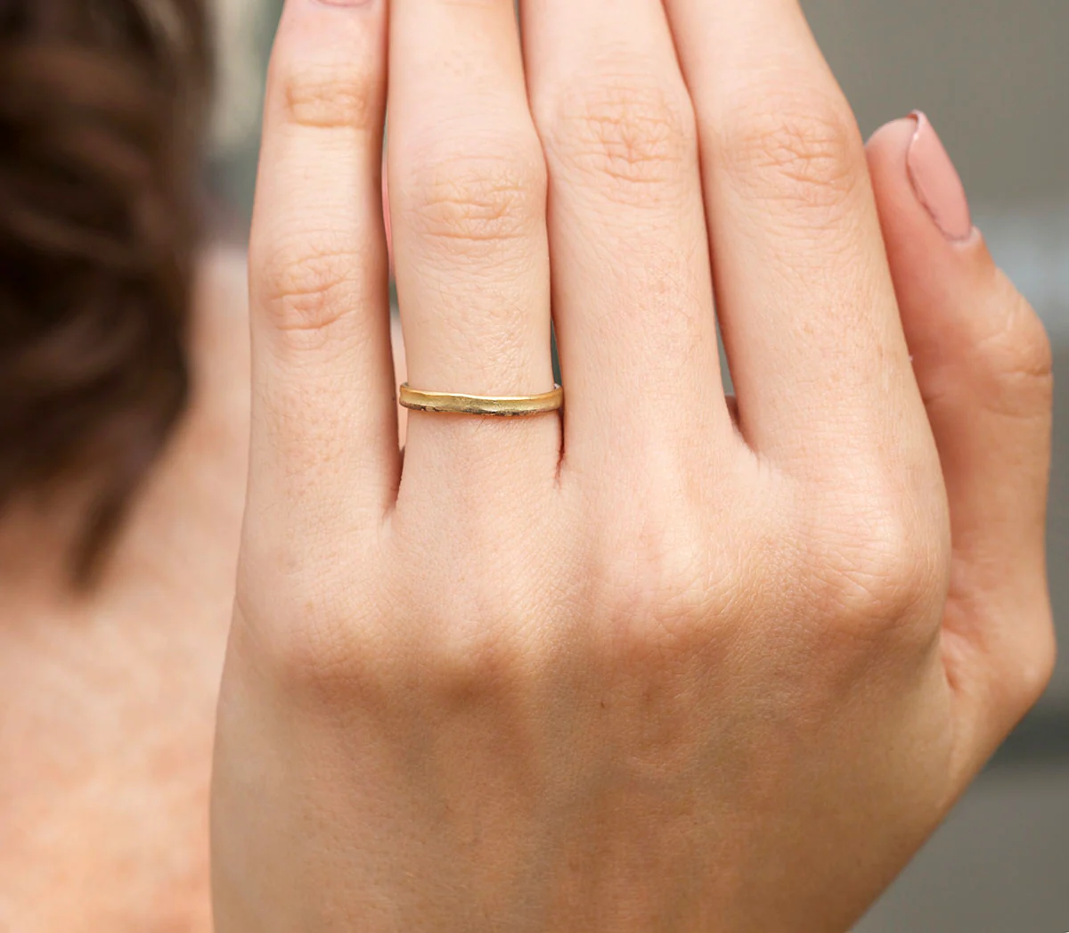 2MM Gold Skinny Seamed Band - Image 5